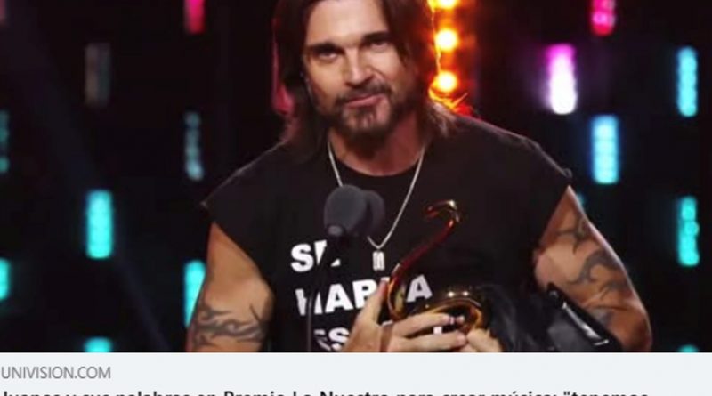 Juanes es honrado con su Primer Premio Lo Nuestro a la Trayectoria